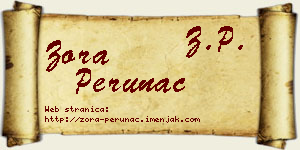 Zora Perunac vizit kartica